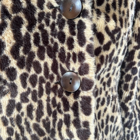 Sparkle & Fade Leopard Print Faux Fur Coat Sz Small - Picture 5 of 10